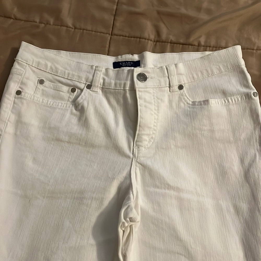 Chaps white jean capris